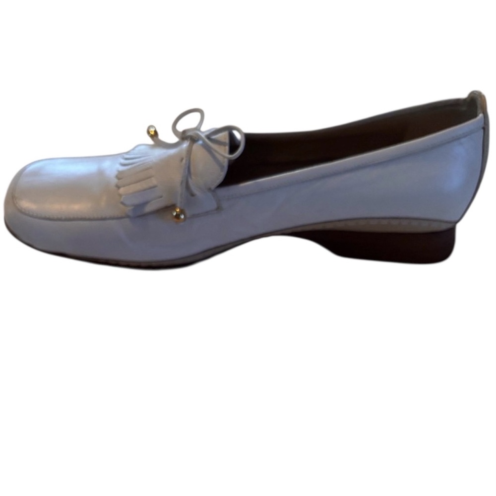 St. John Sport Women’s Cream Leather Loafers Sz 8 EUC
